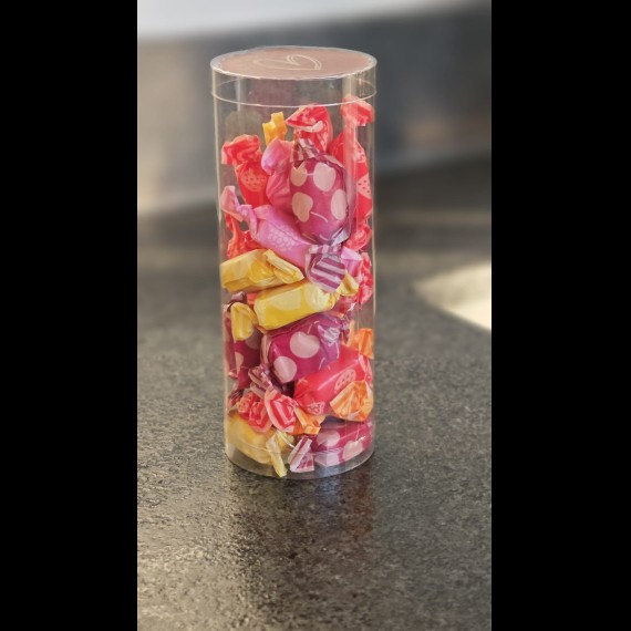 Koker met fruittoffees