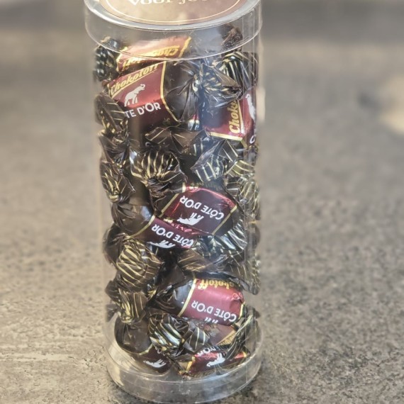 Koker met Cote D'or Chokotoff toffees